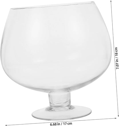 BESPORTBLE Clear Bubble Bowl, Glass Vase with Stand Fish Bowl Clear Planter Terrarium Globe Flower Vase Hydroponic Kitchen Table Centerpiece Footed Pedestal