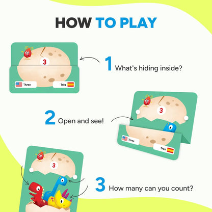 KIDROX Count to 20 Flashcards – Open & Discover Hidden Surprises! Learn Numbers 1–20 in English & Spanish with Marji | 20 Fold-Out Cards | Fun Counting Game for Kids 3+