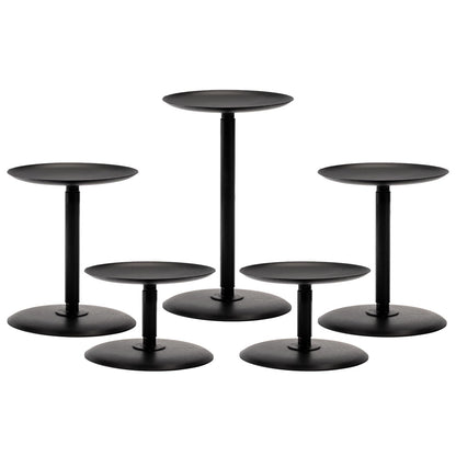 Homemory Christmas Metal Fall Candle Holders Stands for Pillar Candles Set of 5, Candleholder Sets for Table Centerpiece Fireplace (5, Black)