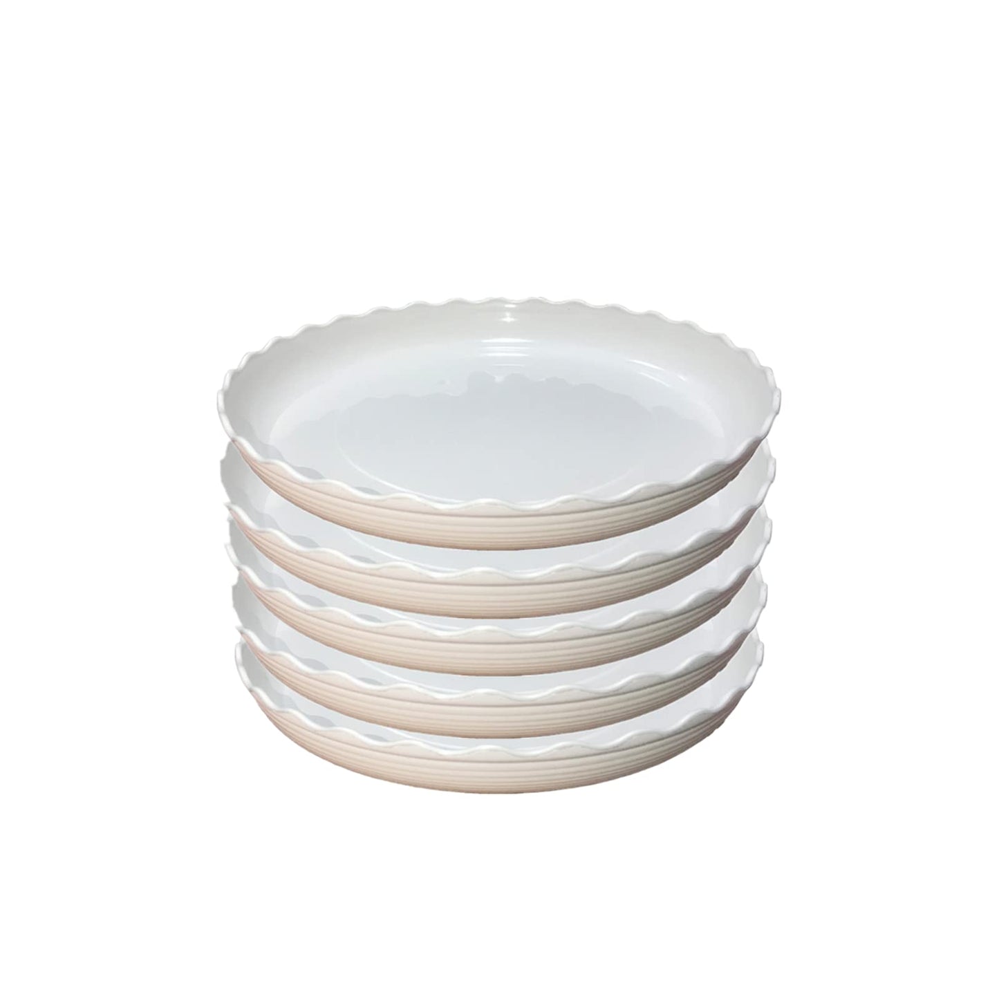 DODXIAOBEUL 12 Inch Light Grey Plant Saucers 5 Pack,Saucers for Potted Plants,Flower Pot Drip Trays for Indoor & Outdoor Ceramic or Plastic Flower Pot Drip Trays for Large to Small Pots