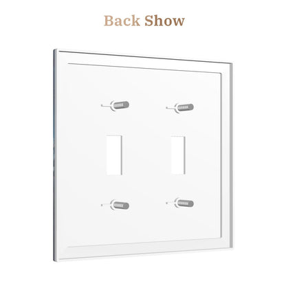 Decorative Art Light Switch Covers Enchanted Castle 2 Gang Double Toggle Wall Plate Decorative Switchcover Electrical Switchplate for Home Decor