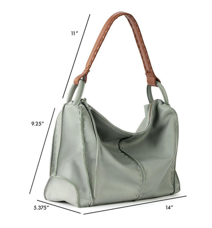 The Sak Los Feliz Hobo in Leather, Lined, Roomy Shoulder Purse, Meadow