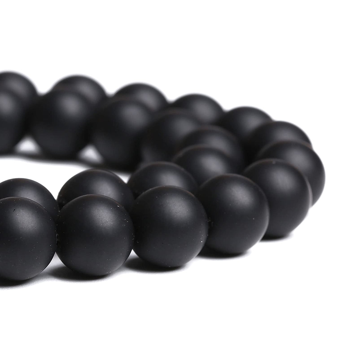 4MM 86PCS Natural Stone Matte Black Agate Loose Beads for Jewelry Making DIY Bracelet Necklace