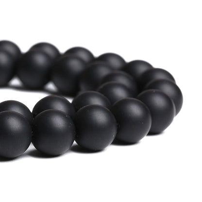 4MM 86PCS Natural Stone Matte Black Agate Loose Beads for Jewelry Making DIY Bracelet Necklace
