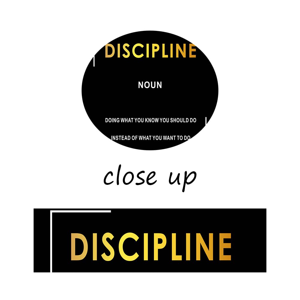Motivational Canvas Wall Art Inspirational Entrepreneur Quotes Painting Print Discipline Noun Picture Poster Office Decor for Modern Home Gym Bedroom Living Room Artwork Ready to Hang [12''Wx18''H]