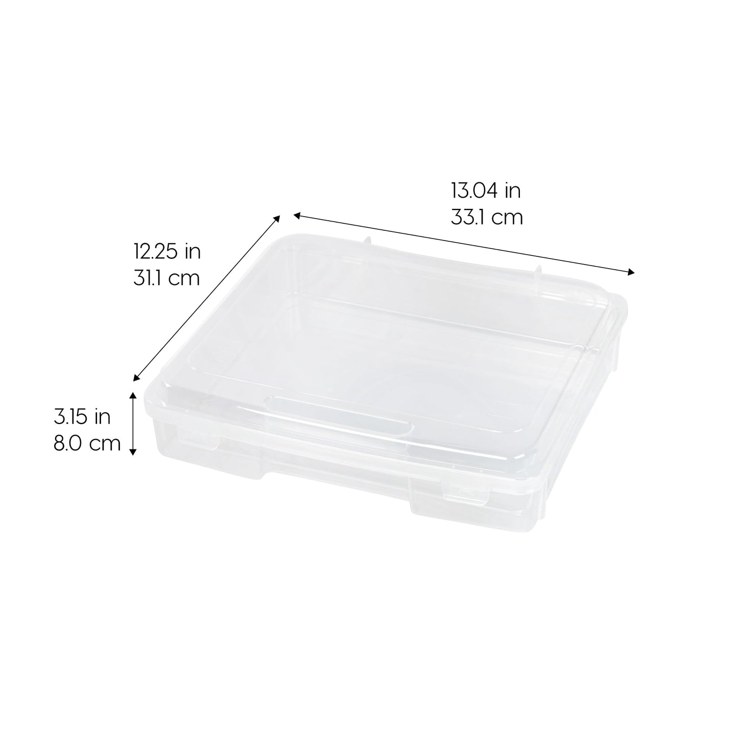 IRIS USA Board Game Storage Containers, 6-Pack |Made in USA| Organizers with Built-In Handle & Snap-Tight Lid for Puzzles, Scrapbook, and Fits 8.5" x 11" or A4 Papers, Thick - Clear