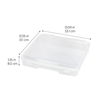 IRIS USA Board Game Storage Containers, 6-Pack |Made in USA| Organizers with Built-In Handle & Snap-Tight Lid for Puzzles, Scrapbook, and Fits 8.5" x 11" or A4 Papers, Thick - Clear