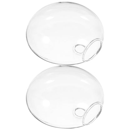 Happyyami 2pcs Wall-Mounted Glass Terrarium Floating Plant Pot Wall Planter for Home Hydroponic Flower Decor Space-Saving Hanging Vase