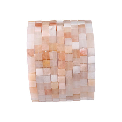 BEADIA Natural Pink Aventurine Square Stone Beads 4x4mm 85pcs Cube Loose Semi Gemstone Beads for Jewelry Making Design