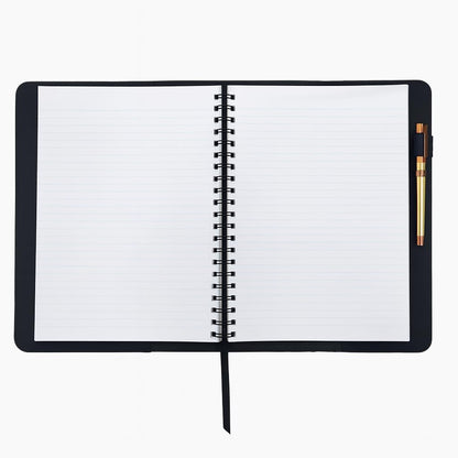 CestAntiQ Black Leather Journal Cover XXL – Refillable Notebook Cover 8.5 x 11 Inches , Handmade Executive Writing Padfolio, Compatible with Moleskine XXL Leuchtturm1917 XXL Mead Five Star