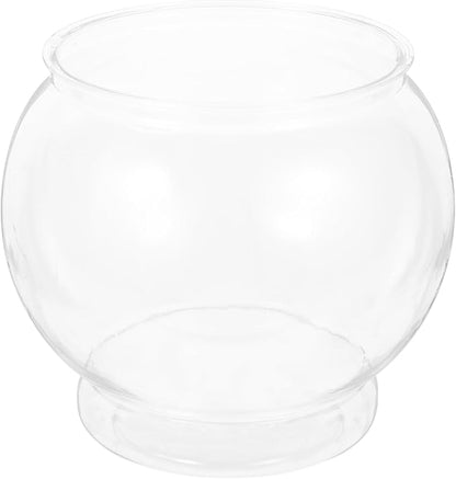 POPETPOP 7 Inch Plastic Fish Bowl: Shatterproof Clear Round Aquarium, Desktop Terrarium Centerpiece Vase for Wedding Party, Candy, Home Decor
