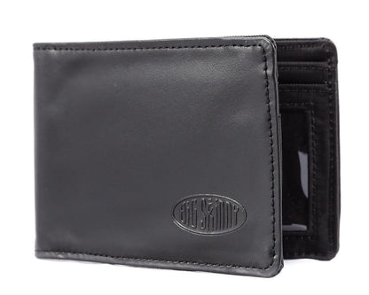 Big Skinny Men's Acrobat Leather Money Clip Slim Wallet, Holds Up to 20 Cards, Black