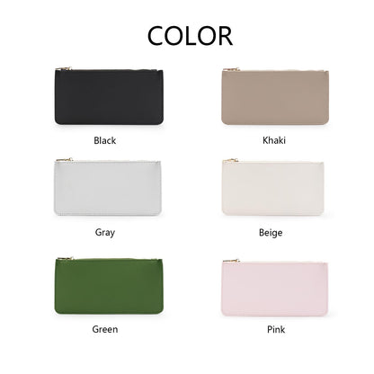 YONBEN Pencil Pen Case Stationery Case Pouch Bag (Khaki,Faux leather)