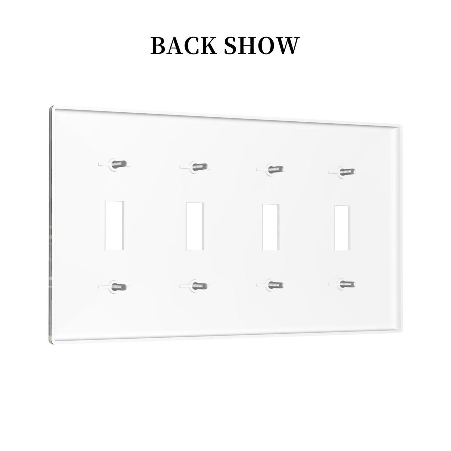 Wildflower Moon Phase Black Gold Dark Floral Rustic Light Switch Covers Quad Toggle Electrical Faceplate 4 Gang Wall Plate Decorative Switch Plates Cover for Bedroom Living Room Decor