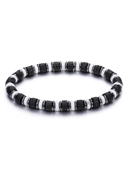Jovivi Healing Crystal Beaded Bracelets for Men Women Natural Lava Rock Gemstone Hematite Beads Stone Stretch Bracelets Triple Protection Jewelry Gifts