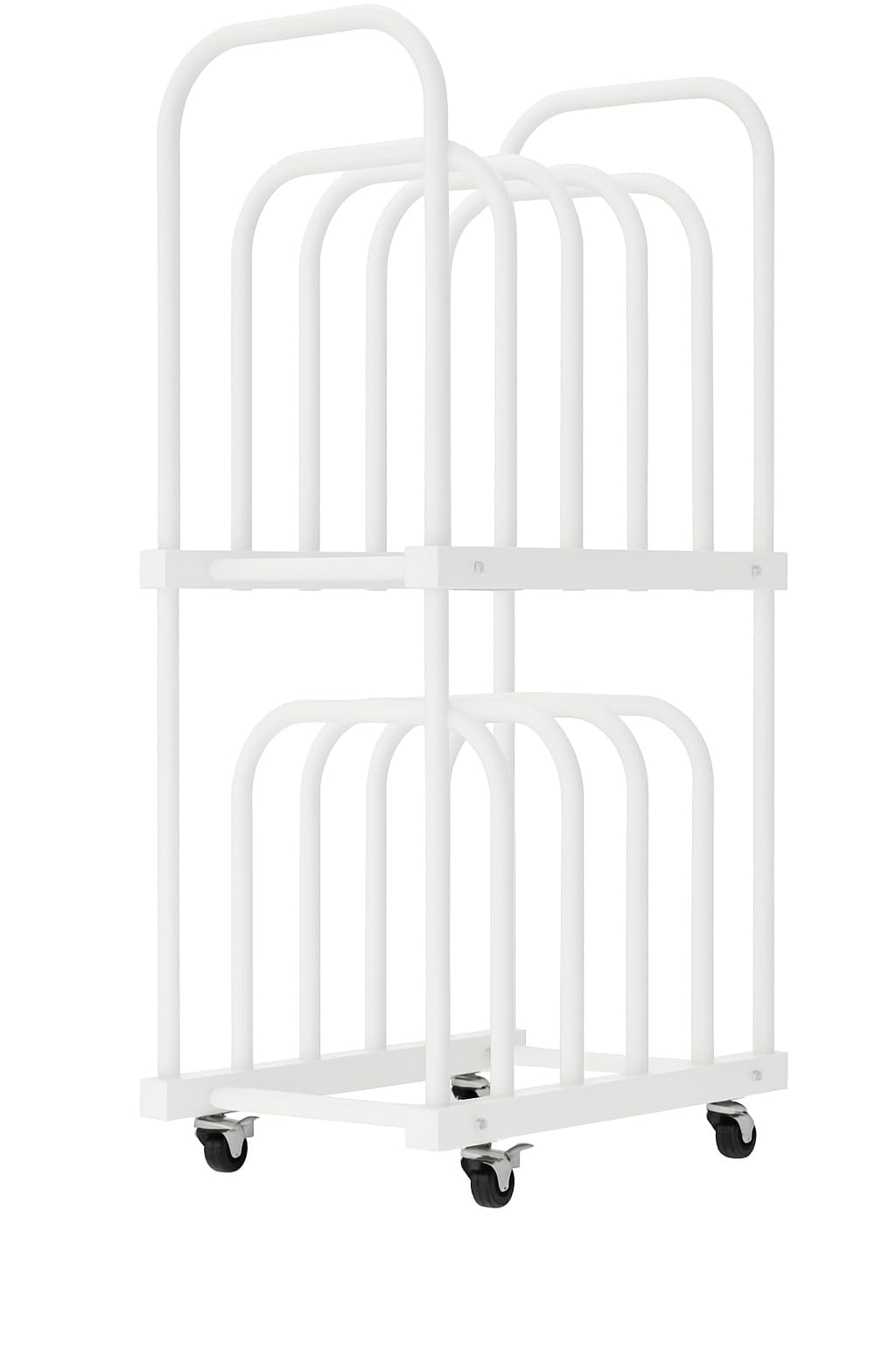 BERPET Art Storage Rack with Wheels, Double-Tier Adjustable Metal Drying & Display Stand for Canvas, Boards, Prints, and Artwork – Heavy-Duty Mobile Organizer for Studio, Classroom