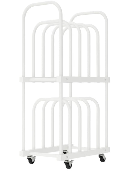 BERPET Art Storage Rack with Wheels, Double-Tier Adjustable Metal Drying & Display Stand for Canvas, Boards, Prints, and Artwork – Heavy-Duty Mobile Organizer for Studio, Classroom