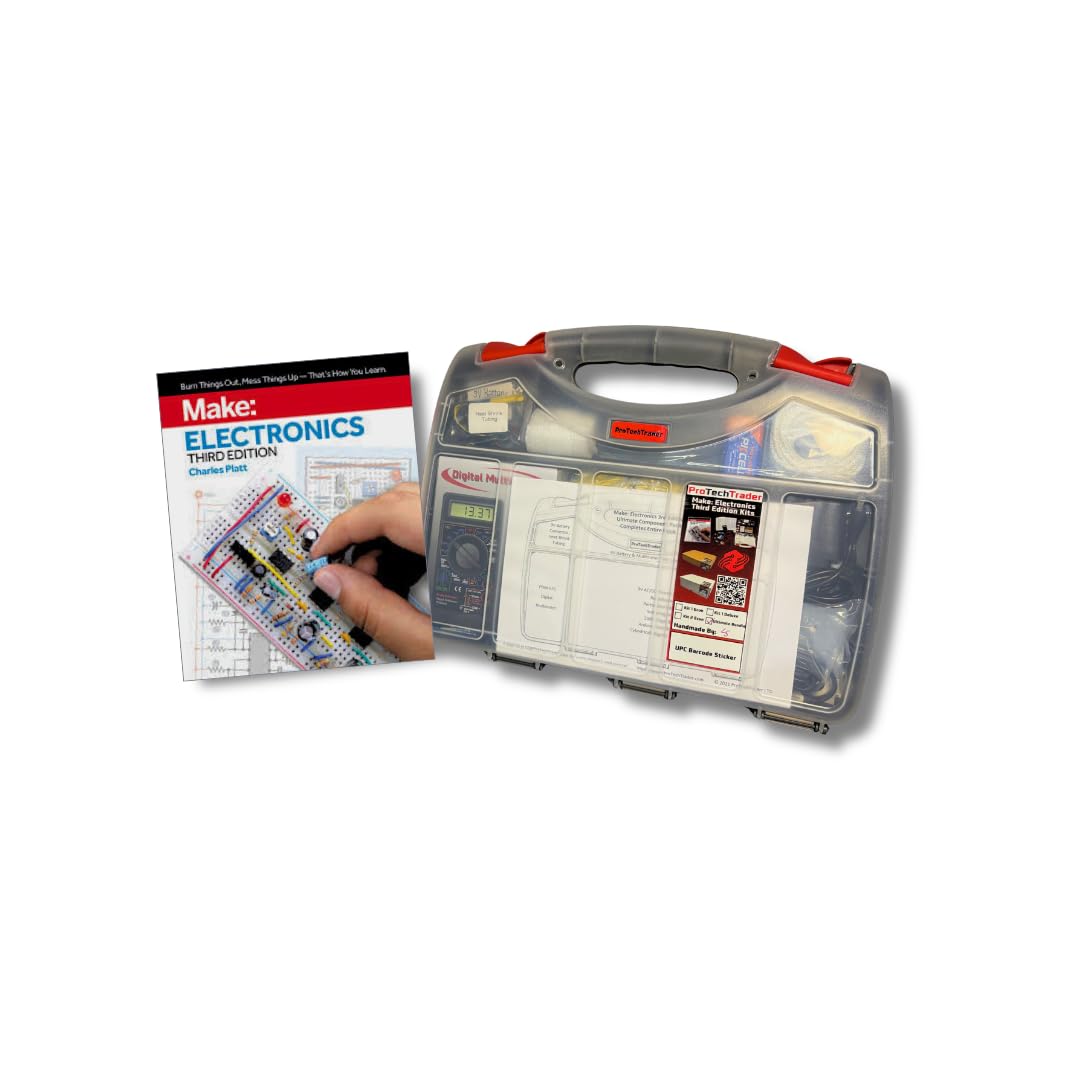 Make: Electronics 3rd Kit 1 & 2 Ultimate Bundle Includes Book & Deluxe Kits - Beginner Intermediate & Advanced Component Pack Follows The Experiments in Make: Electronics Third by Charles Platt