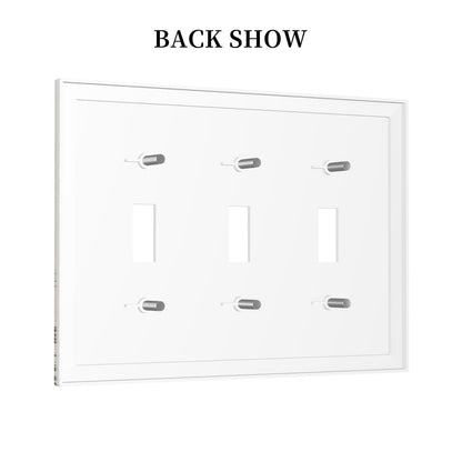 Ihsourgnitnem Decorative Switch Plates Mushroom Forest Butterfly Wild Flower 3 Gang Wall Plate Triple Toggle Light Switch Cover Faceplate Electrical Wall Panels For Bed Room Living Room Decor