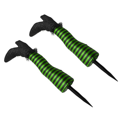 1 Pair Halloween Evil Witch Leg Props Wizard Feet With Boot Stake