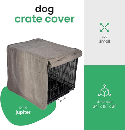 Molly Mutt Jupiter Dog Crate Cover, GOTS-Certified 100% Organic Cotton Canvas Cover for Dog or Puppy Kennel and Cage, Washable, Free of Harmful Chemicals, Small, Fits 24"x18"x21" Crate