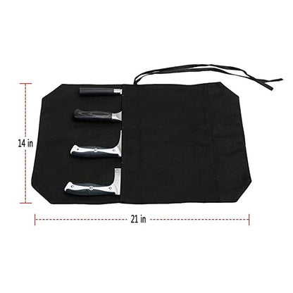 HERSENT Chef's Knife Roll Bag,Portable Travel Chef Knife Case Knife Bag Carrier Storage Bag with 4 Slots Best Gift for Pro Chef or Culinary Enthusiasts Men Women