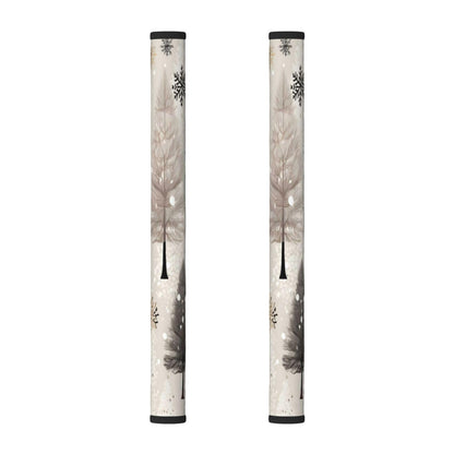 Edafol Christmas Tree Snowflakes 2 Pcs Refrigerator Door Handle Covers Set of 2 Non Slip Kitchen Appliance Fridge Handle Cover Oven Microwave Dishwasher Handle Dust Covers Protector