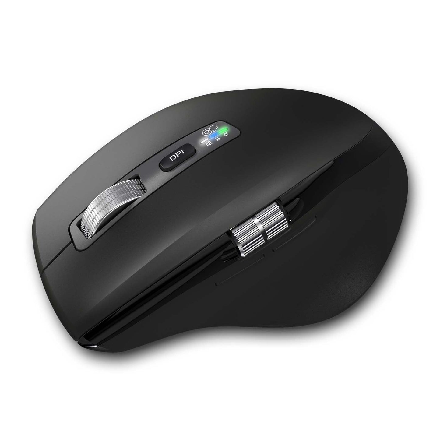 Wireless Side Scroll Mouse with Multi-Device, Ergonomic Computer Mice with Smart Flying Scroll, Quiet Click for Computer, Laptop, iPad, Tablet, MacBook (Grey)