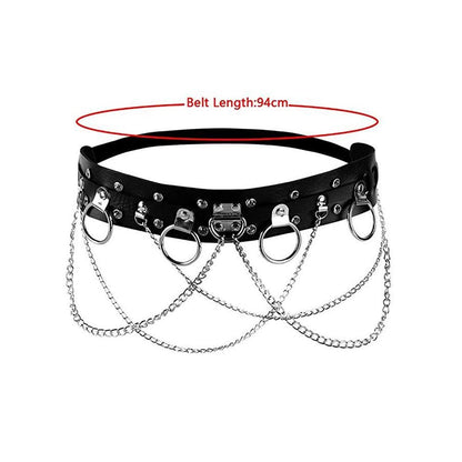 Sexy Leather Gothic Punk Waist Belt Women's Body Chain Belt Adjustable