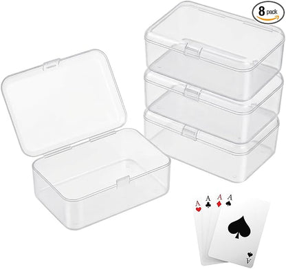 4 Pack Clear Plastic Card Deck Box Playing Card Storage Cases Blank Deck Boxes, Standard Size Holders for Game Cards Trading Cards and Small Accessories Home Organization