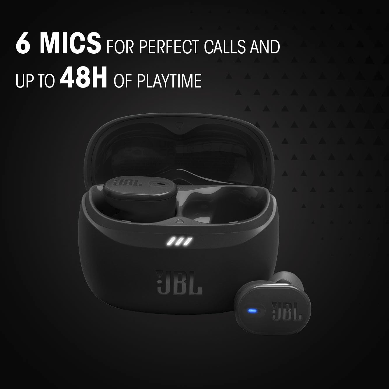 JBL Tune Buds 2 - True Wireless Noise Cancelling Earbuds with JBL Spatial Sound and Smart Ambient Technology, 6 mics for Perfect Calls, up to 48Hrs of Playback, IP54 Dust & Water Resistant (Black)