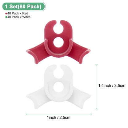 M METERXITY 80-Pack Plant Bender, 1.4x1 Inch 90 Degree Adjustable Plant Training Clips Plant Stem Low Stress Plant Branch Trainer Clips for Plant Gardening/Flowers/Climbing Plants[Red+White]