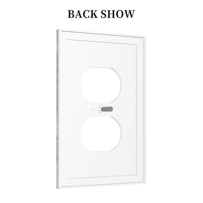 Brown And White Slab Marble Luxurious Printing Outlet Covers 1 Gang Duplex Light Switch Cover Decorative Switch Plates Electrical Receptacle Faceplate Wall Plate for Bathroom Kitchen Decor