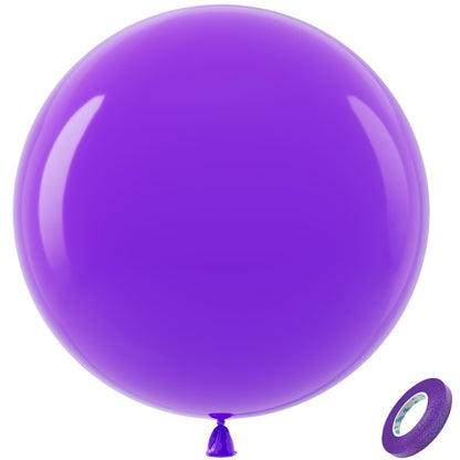 Bezente Purple Giant Balloons 36 Inch - 8 Pack Jumbo Purple Balloons Large Round Black Latex Balloons for Birthday Graduation Bridal Shower Wedding Halloween Party Decoration