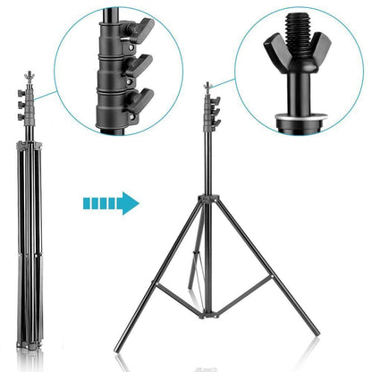 HYJ-INC 10ft x 8.5ft Adjustable Photography Backdrop Support System Photo Video Studio Muslin Background Stand Kit with Carry Bag