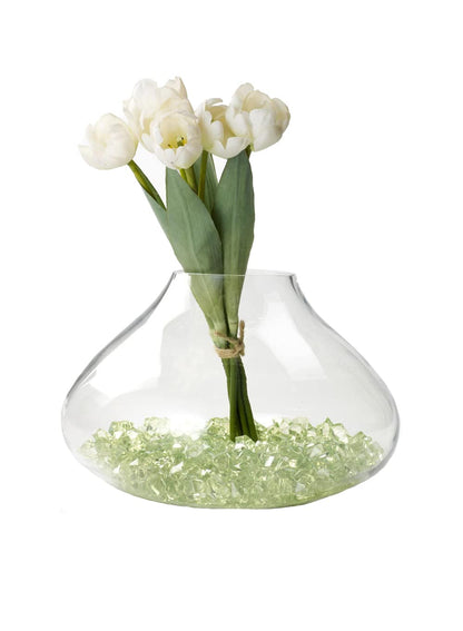 Serene Spaces Living Small Clear Glass Terrarium Vase, Glass Succulent Planter, Bell-Shaped Plant Orb, Modern Floral Vase for Centerpiece, Indoor/Outdoor Decor, Measures 11.5" Diameter & 8" Tall