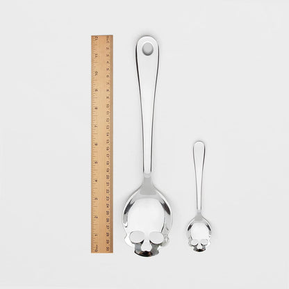 Suck UK Skull Serving Spoon - Gothic Kitchenware - Horror Kitchen Accessories - Goth Halloween Home Decor - Pasta Serving Spoon - Slotted Spoon For Cooking & Straining - Salad Servers - Gothic Gifts