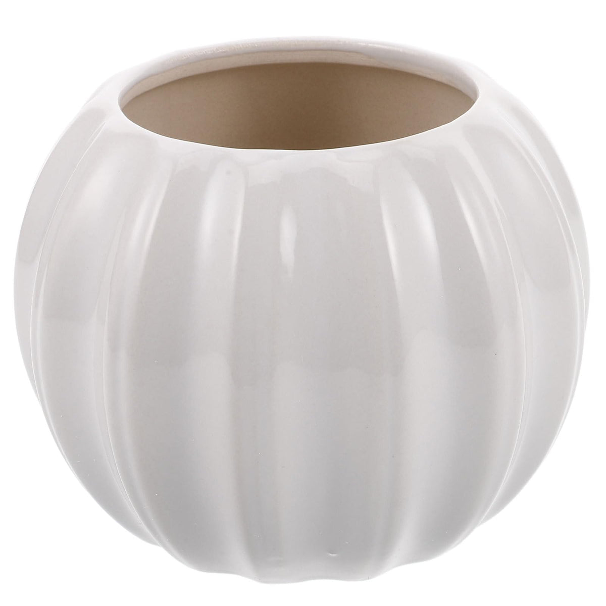 PRETYZOOM Creative Pumpkin-Shaped Ceramic Vase,14x11cm Simple Dried Flower Holder for Home Decor Compact Floral Display Pot for Office Living and Study