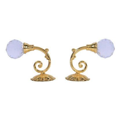 Marhynchus Crystal Hanger, 2X Heavy Metal Curtain Tiebacks with Gold Finish, Decorative Wall Mounted Window Treatment Holdbacks, 1.57x2.44 inches, 0.167 kg