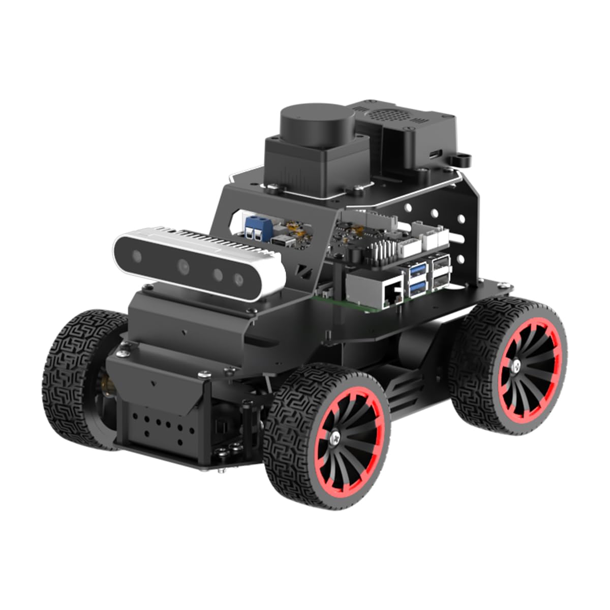 HIWONDER Robot Car with ChatGPT Large AI Models, 3D Depth Camera Ackermann Chassis ROS2-HUMBLE Lidar SLAM Mapping Navigation Autonomous Driving, MentorPi A1 Advanced Kit with Raspberry Pi5 8GB