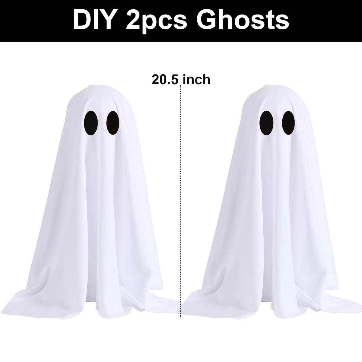 Halloween Decorations -2 Packs Spooky Ghosts with Lights-Scary Ghost for Halloween Decor Indoor Party Home Table Room Kitchen and Fireplace Decor