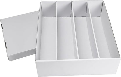RLAVBL 1 Pack 3600 Count Trading Card Storage Box, Cardboard Card Boxes with Dividers for Sports, MTG, TCG, Toploader, 4 Row