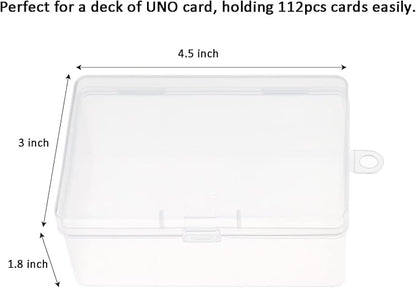 4PCS UNO Card Box Playing Card Case Storage, Plastic UNO Card Case High Capacity Playing Card Storage Box Hold Up to 112PCS UNO Cards (NO Cards)