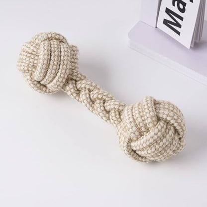 Rope Toys for Small and Medium Dogs, Chew Toys for Aggressive Chewers, Handwoven Cotton & Hemp Chew Toys with Knot and Ball, Interactive Toys for Tug of War, Training, Gum Massaging (5Pcs, Hemp Toys)