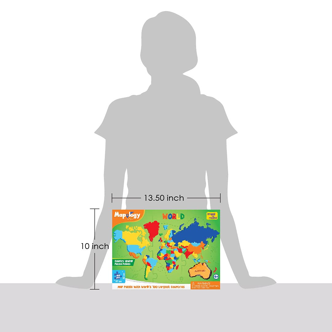 Imagimake Mapology World Map Puzzle | Educational Toys for Kids 5-7 | Puzzles for Kids Ages 4-8 | Map of The World | 6 Year Old Boy Gifts & Girl Gifts