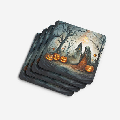 Caroline's Treasures The Weeping Woman Spooky Halloween Foam Coaster Set of 4 Cup Coasters for Indoor and Outdoor, Coaster for Tabletop Protection, Anti Slip, Mouse pad Material