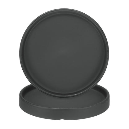 M METERXITY 2-Pack Ceramic Plant Saucer, 6.3 Inch Plant Water Catcher Tray, Plant Pot Saucers for Indoor/Outdoor Plants/Flower Drainage Drip Water Tray [Round Black]