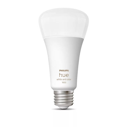Philips Hue Smart 100W A21 LED Bulb - White and Color Ambiance Color-Changing Light - 4 Pack - 1600LM - E26 - Indoor - Control with Hue App - Works with Alexa, Google Assistant and Apple Homekit.