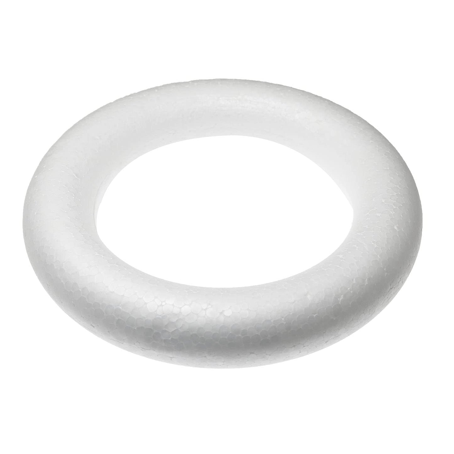 RLECS 4pcs 6.7 Inch Foam Wreath Forms for Crafts White Circles for Christmas Decorations Wreath Shaped Foam Ring