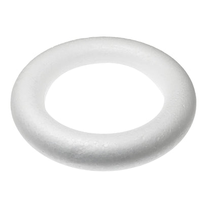 RLECS 4pcs 6.7 Inch Foam Wreath Forms for Crafts White Circles for Christmas Decorations Wreath Shaped Foam Ring